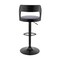 Armen Living Itzan Adjustable Swivel Gray Faux Leather and Black Wood Bar Stool with Black Base LCITBABLGR - alternate 9